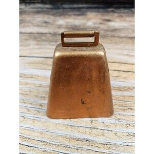 Vintage Copper Toned Cowbell Nice Sound Patina Of Age 4.5"